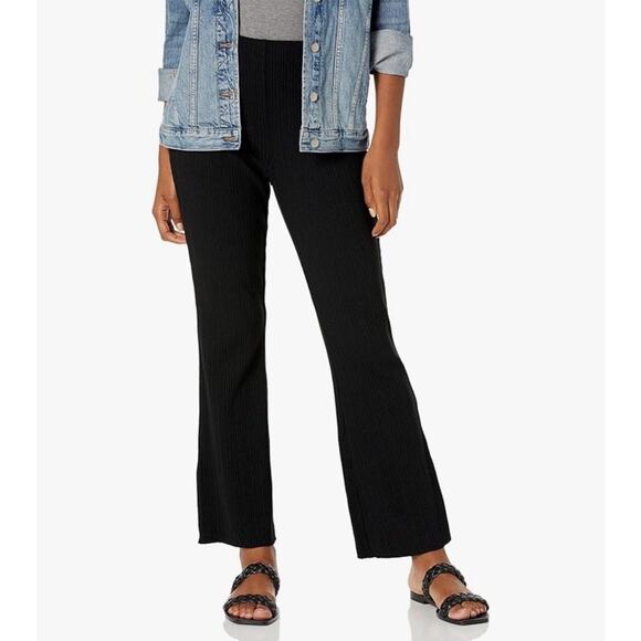 Vince Rib Flared Pant Black Pull On Stretch High Rise Capsole Womens Size Small - Picture 1 of 7